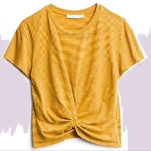 Lush Tamara Cropped Knot Front Knit Top - Size M